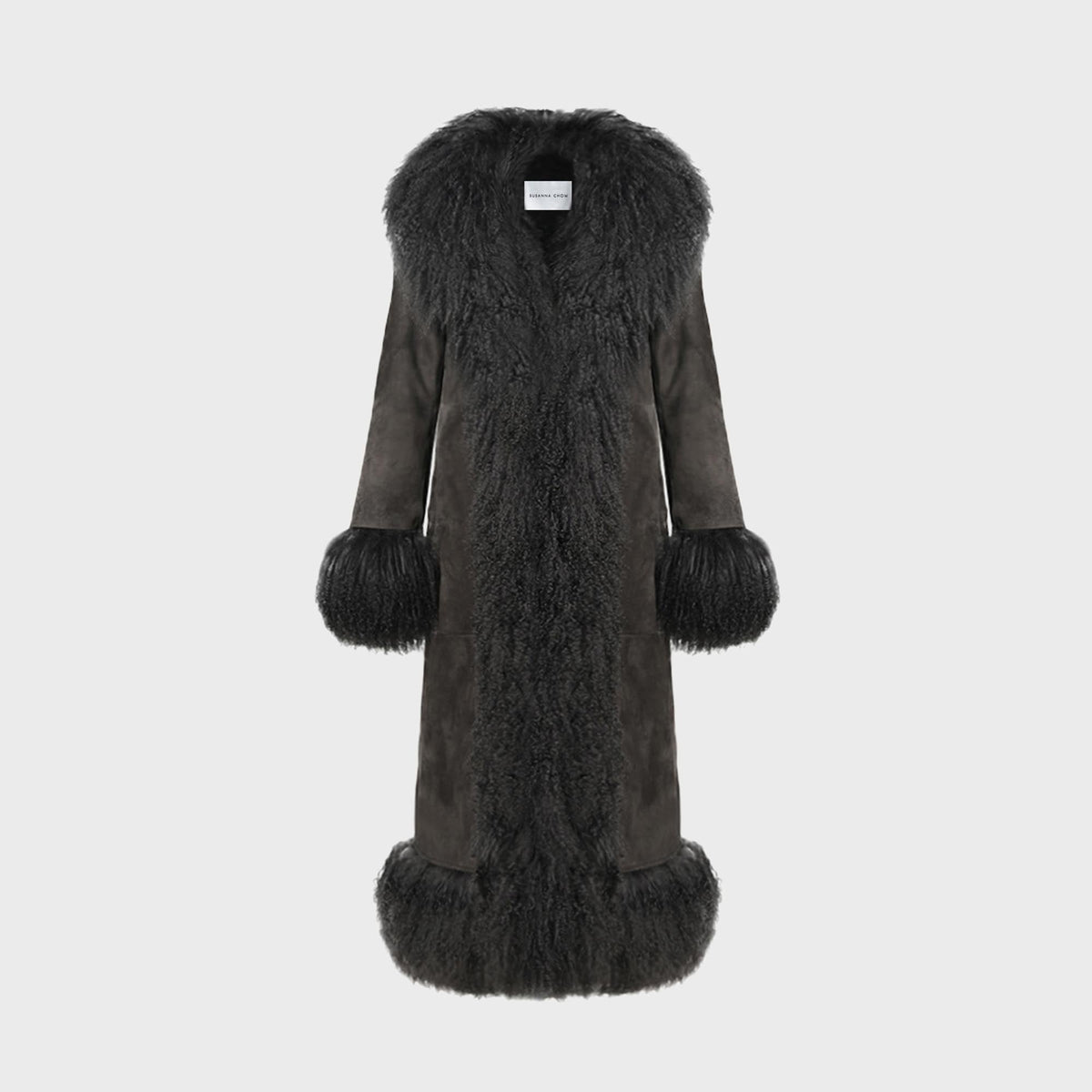 Susanna Chow Dorothy Suede Maxi Coat - Graphite