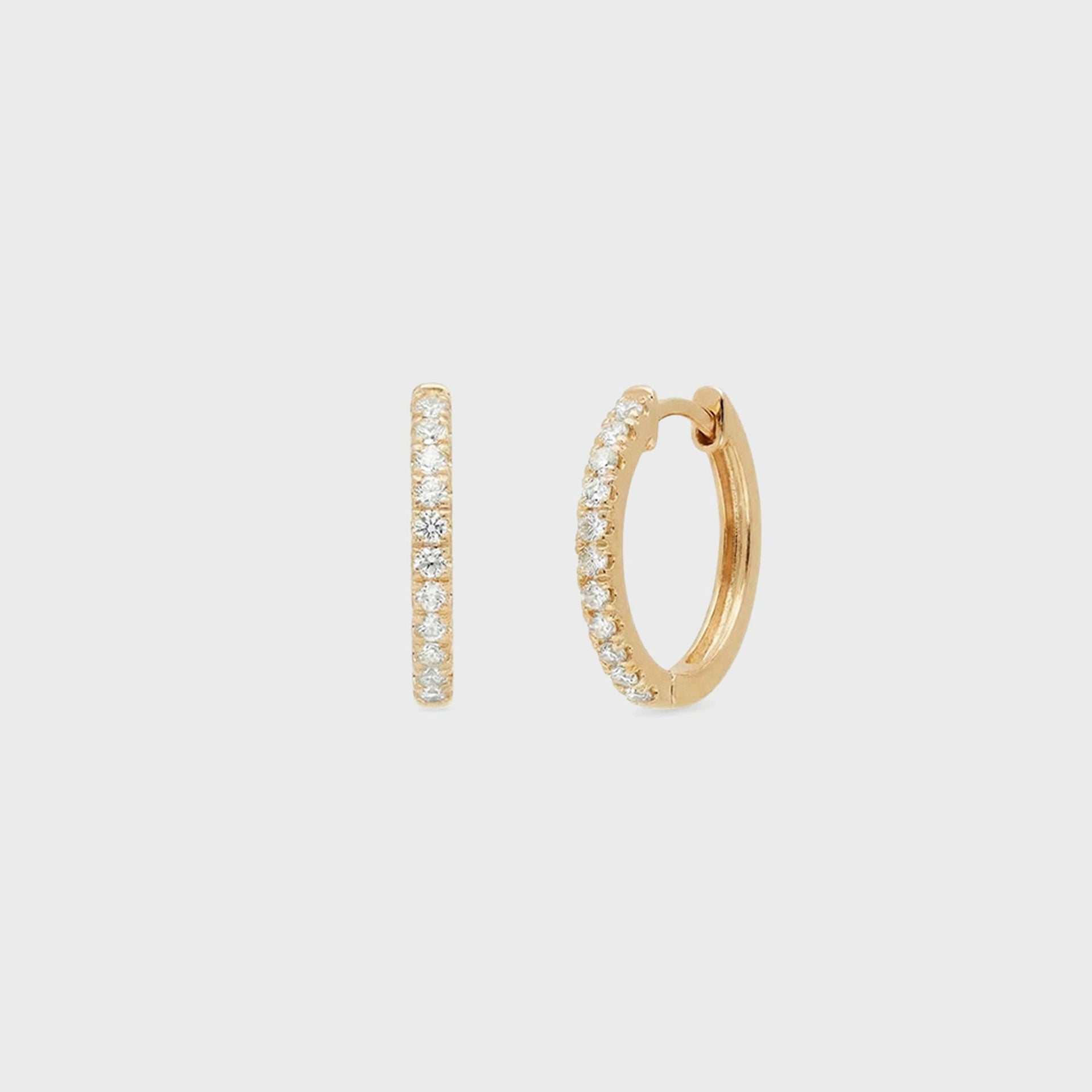 SHASHI Micro Teeny Tiny Pave Huggies - Gold