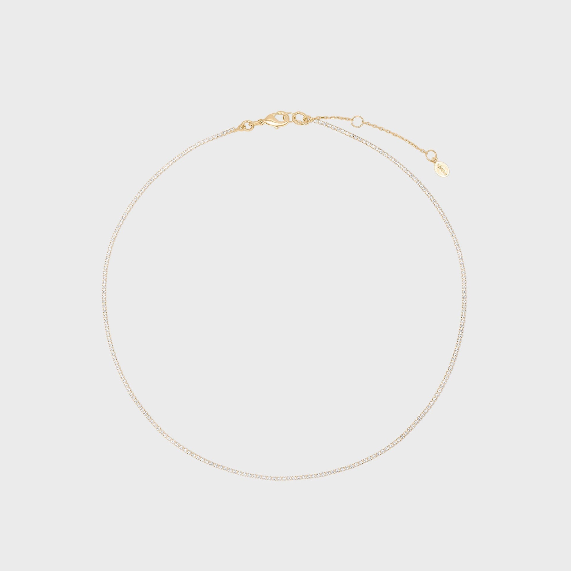 SHASHI Micro Teeny Tiny Tennis Necklace - Gold