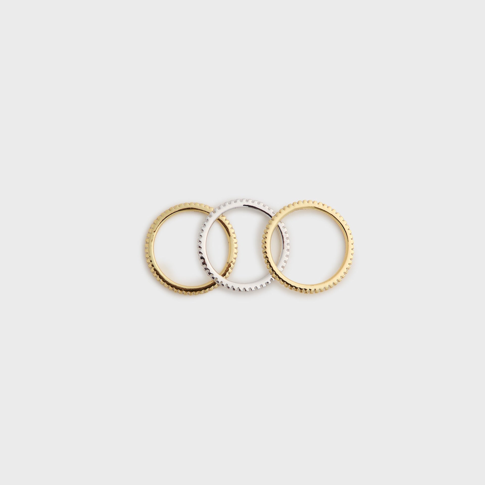 SHASHI Eternity Band Ring Set - Gold / Silver