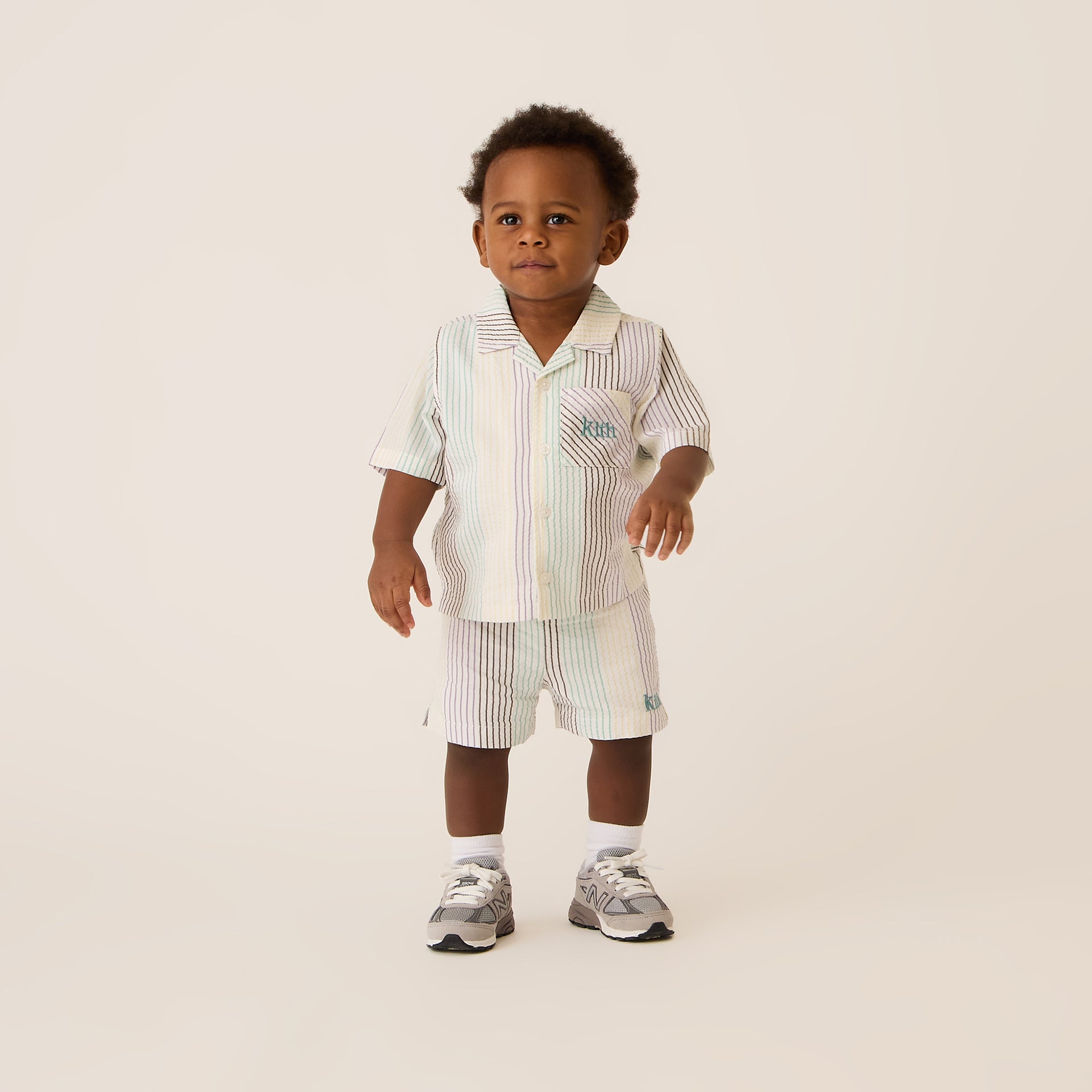 Kith Baby Striped Thompson Camp Shirt in Mykonos
