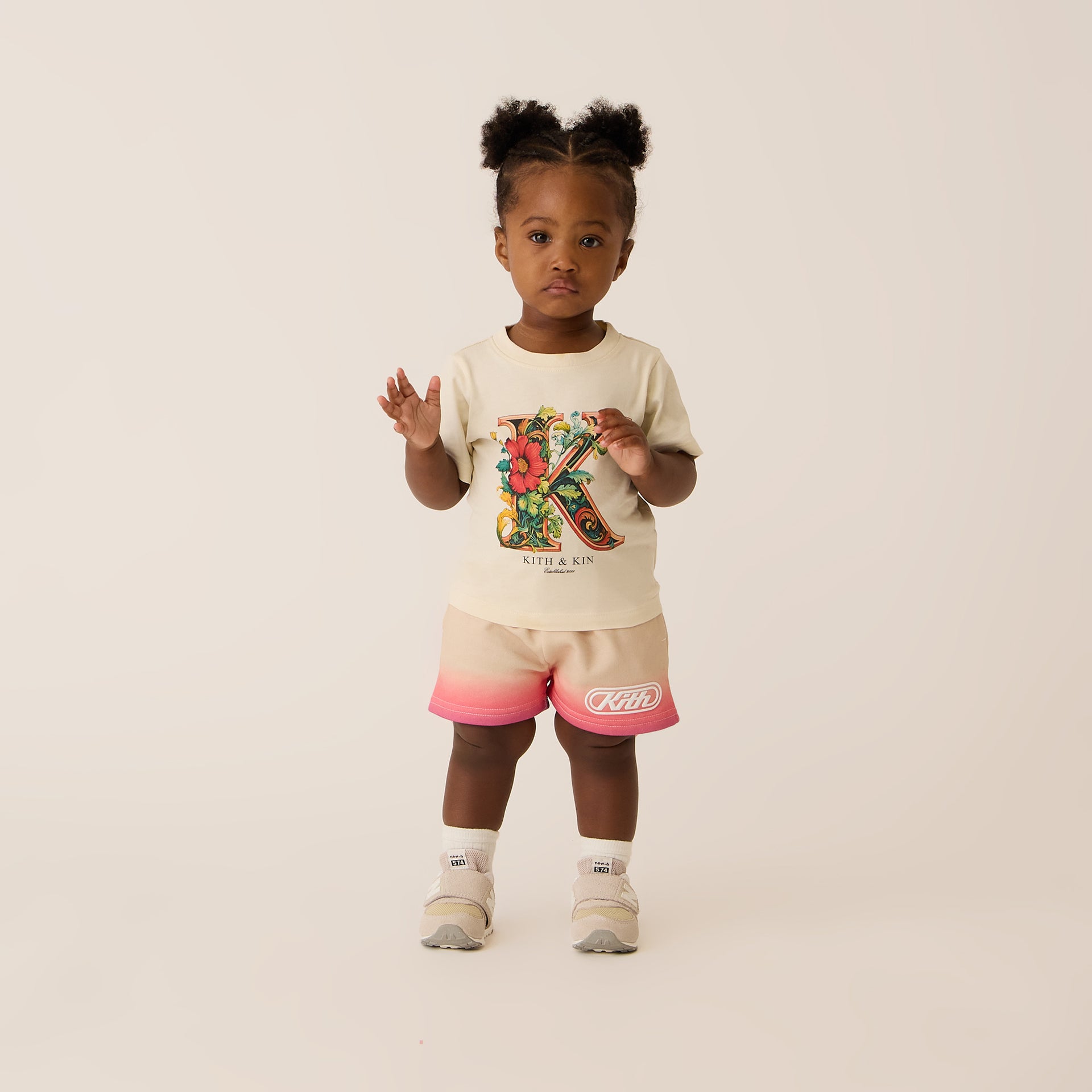 Kith Baby Floral K Tee in Sandrift
