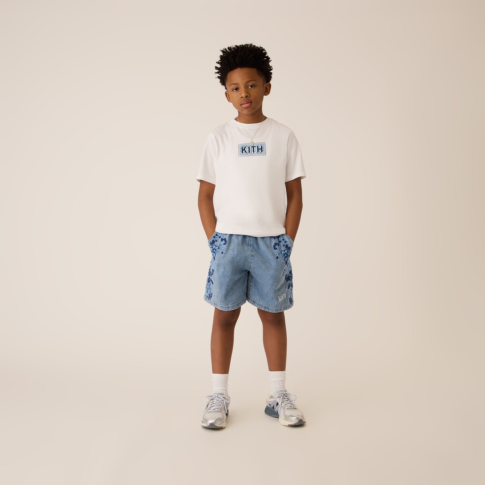 Kith Kids Needlepoint Tee in White