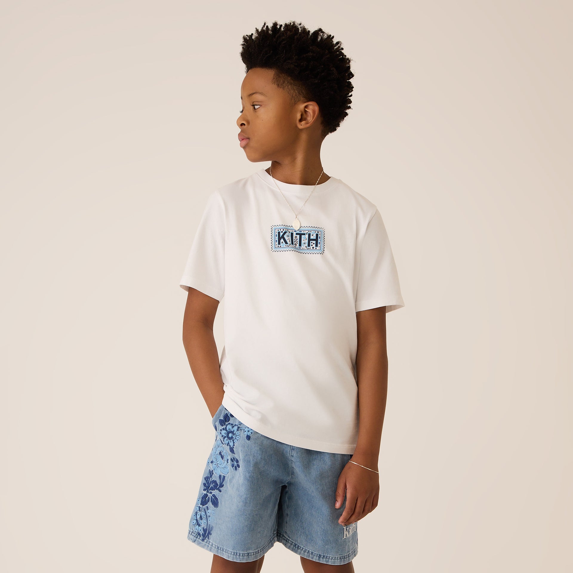Kith Kids Needlepoint Tee in White