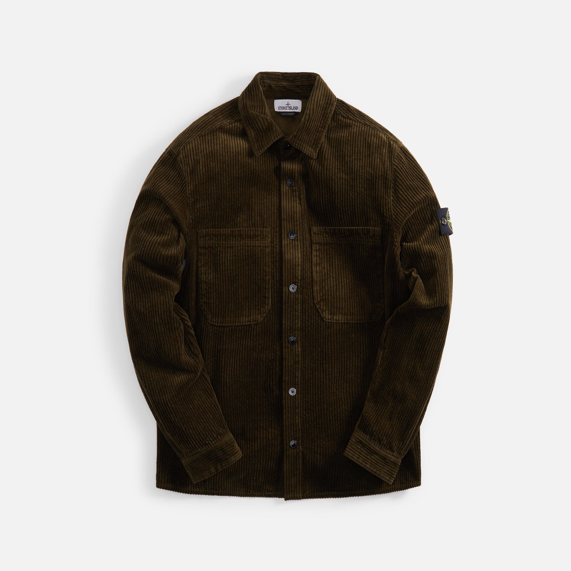 Stone Island Cotton Corduroy Overshirt - Olive