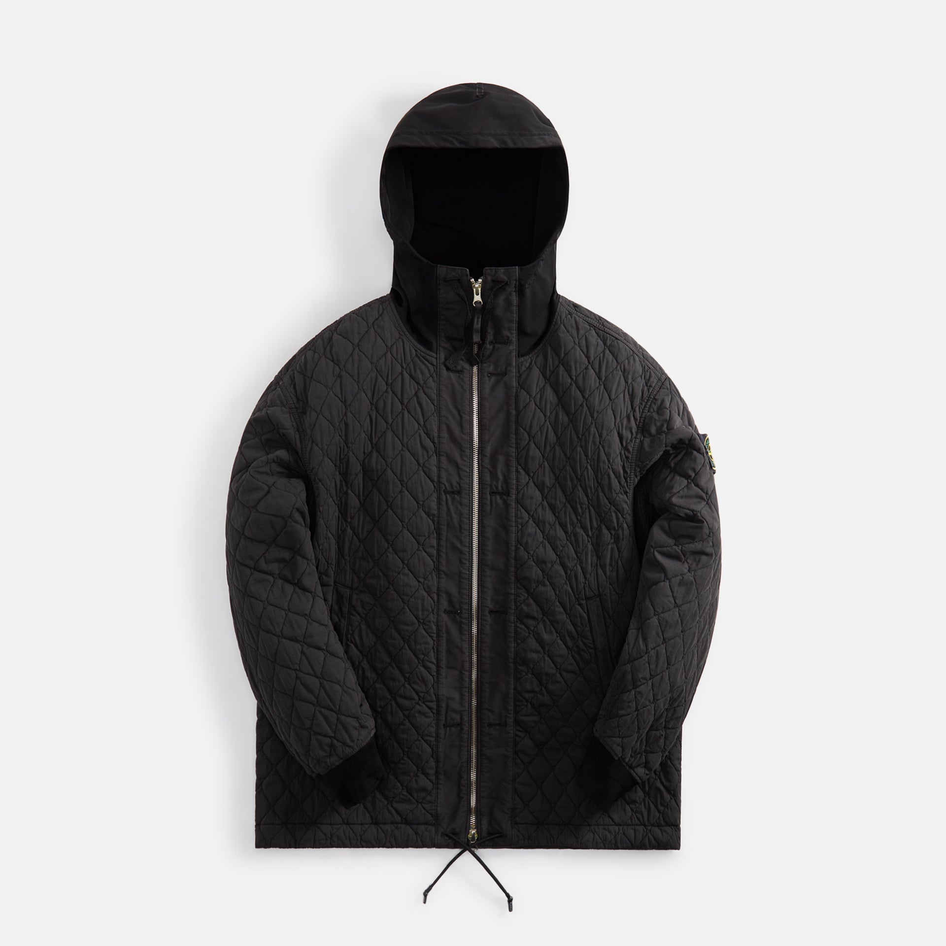 Stone Island Quilted Hooded Zip-Up Jacket - Lead Grey