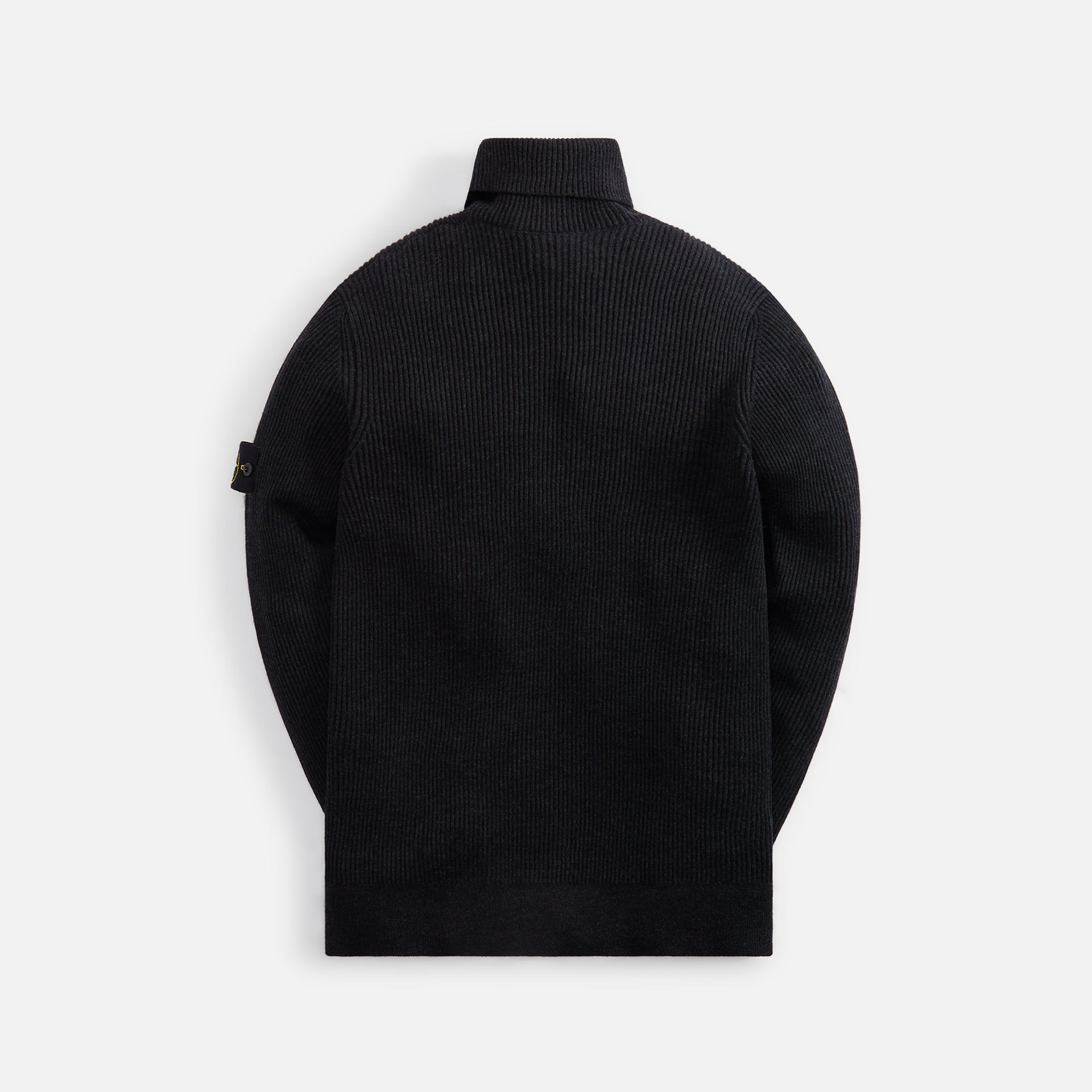 Stone Island Turtleneck Knit Full Rib Wool Melange - Charcoal