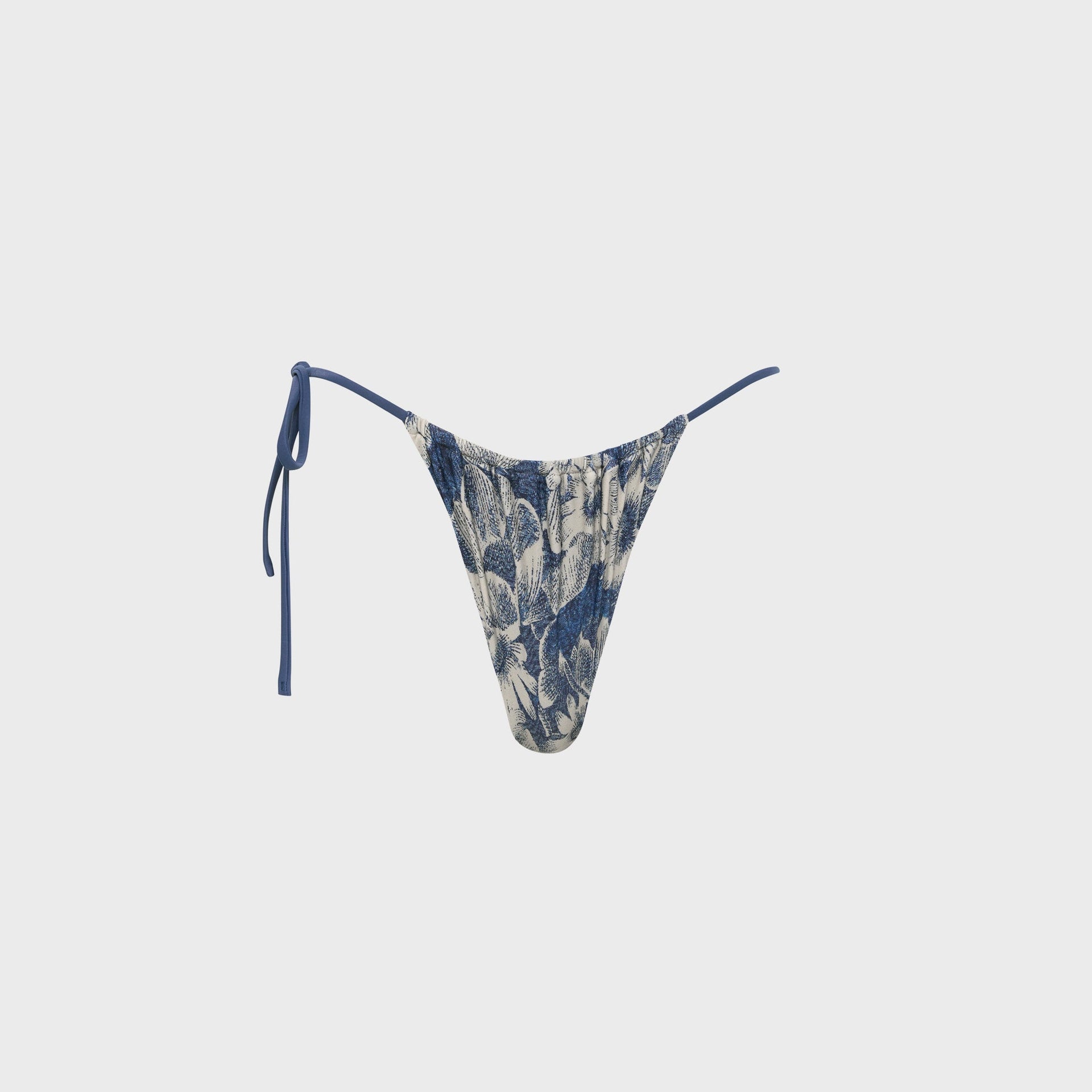 SIR Lilia string brief in Daisy Meadow blue floral print, side-tie bikini bottom