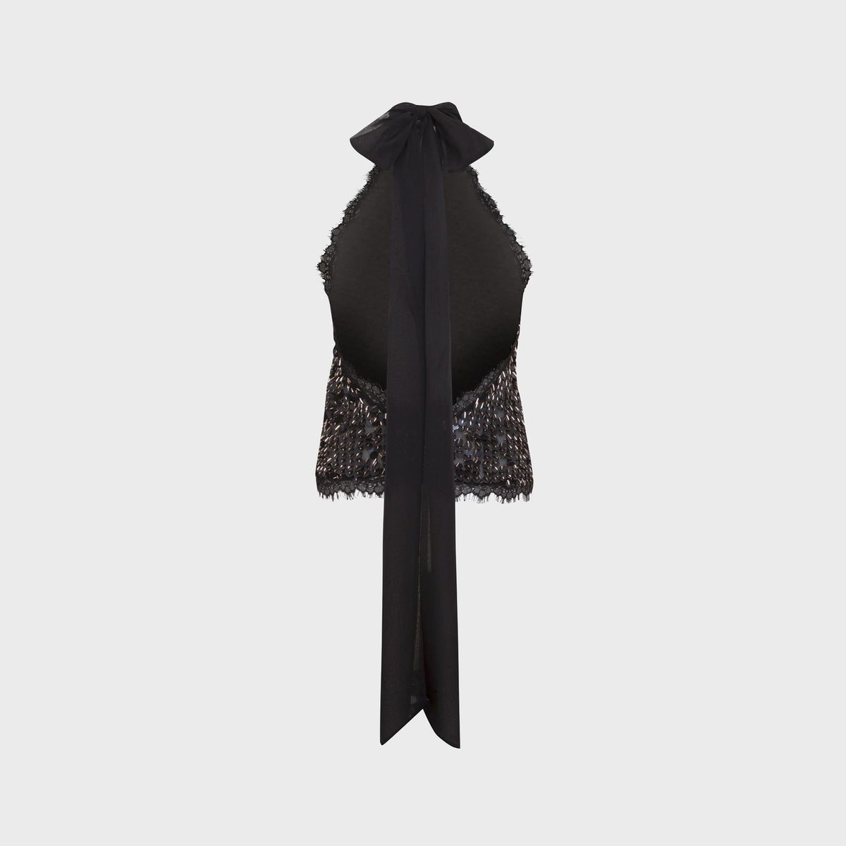 Siedres Darcy Sequin Embellished Lace Top - Black