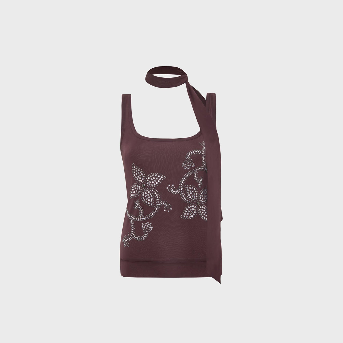 Siedres Nina Embellished Scarf Detailed Top - Burgundy
