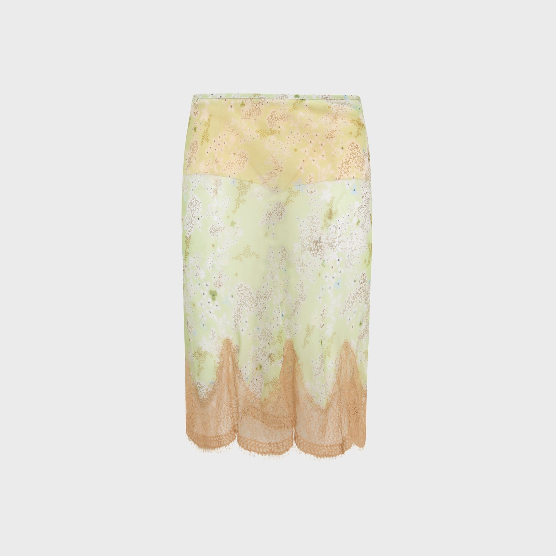 Siedres Colette Printed Chiffon Lace Hem Midi Skirt - Multi