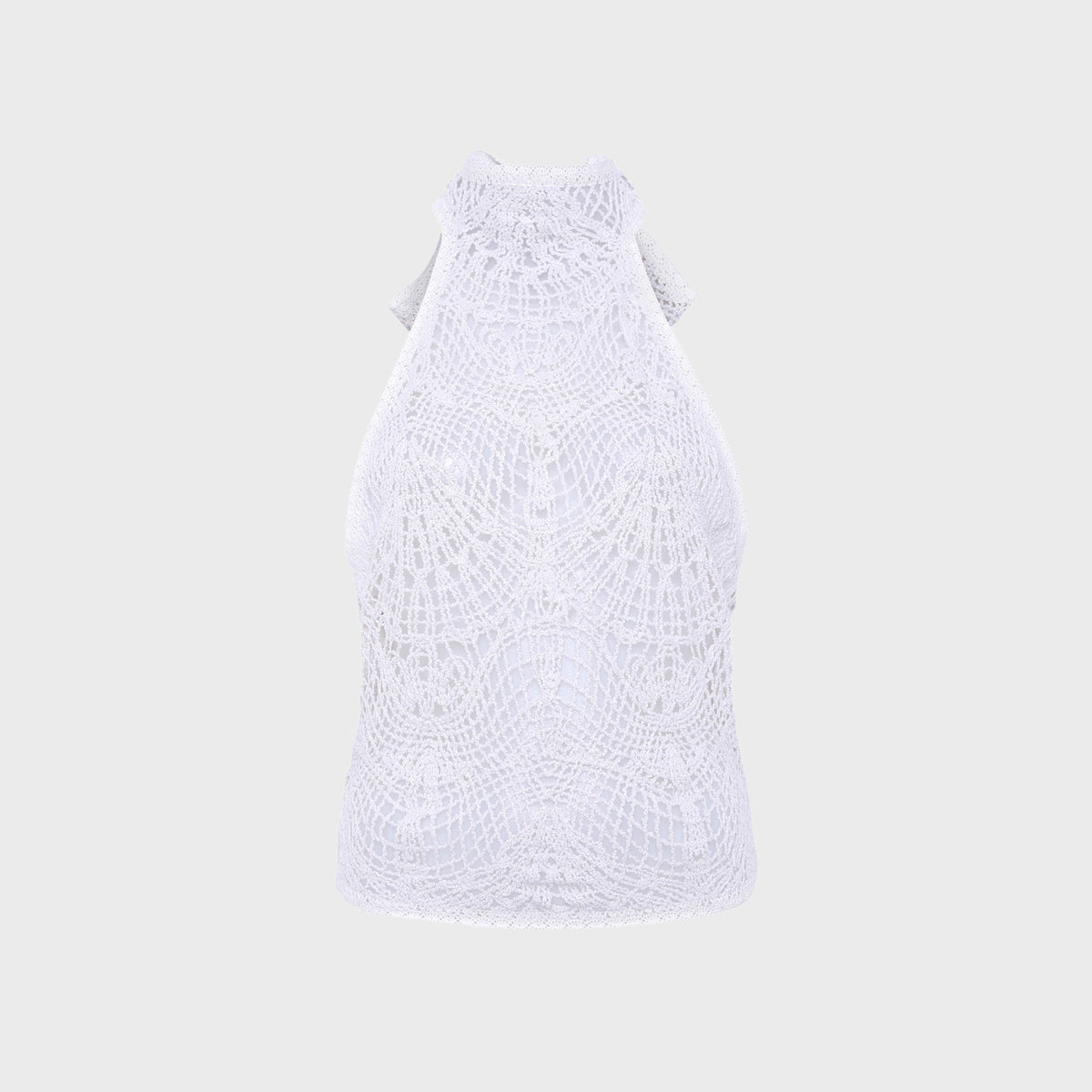 Siedres Indy Halterneck Crocheted Top - Off-white