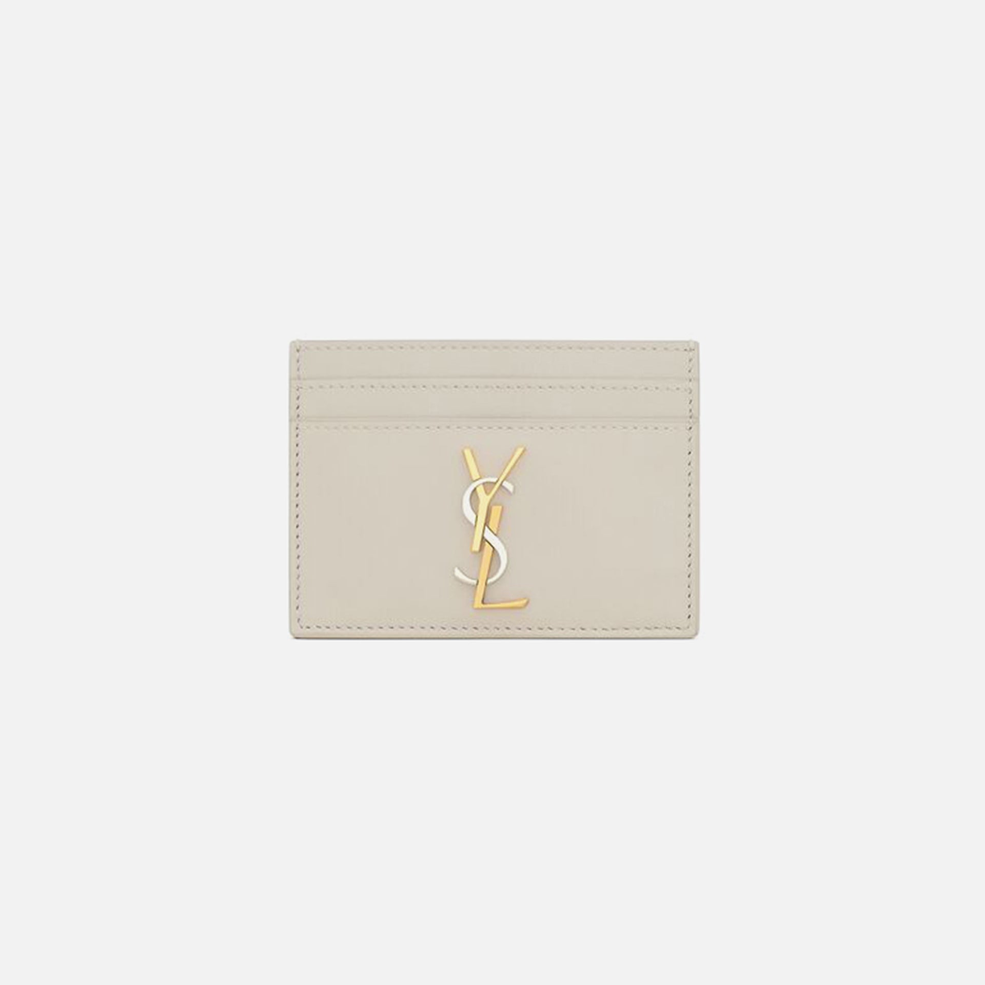 Saint Laurent Tricolor Cassandre Card Case - Blanc Vintage