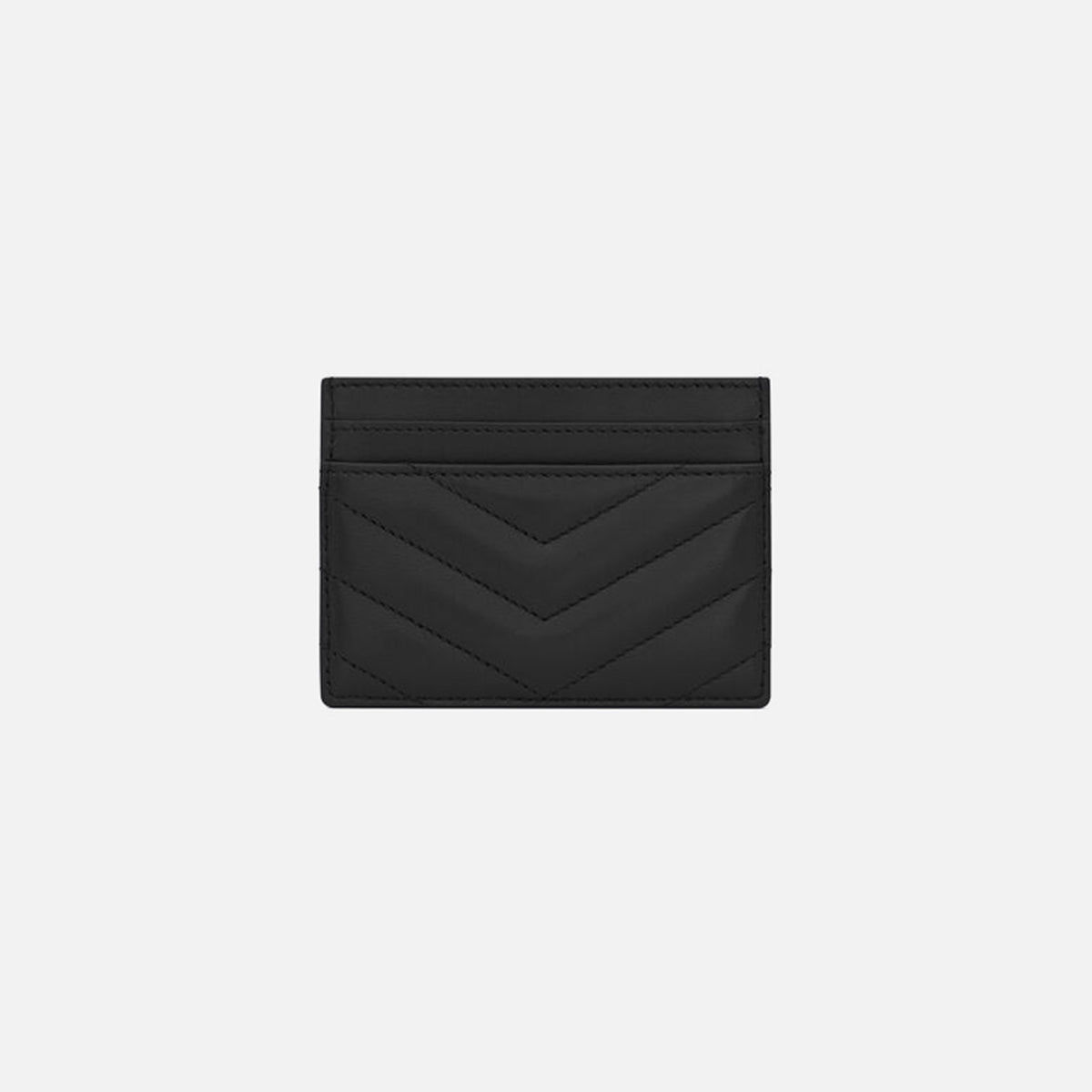 Saint Laurent Nappa Matelasse Credit Card Case - Black