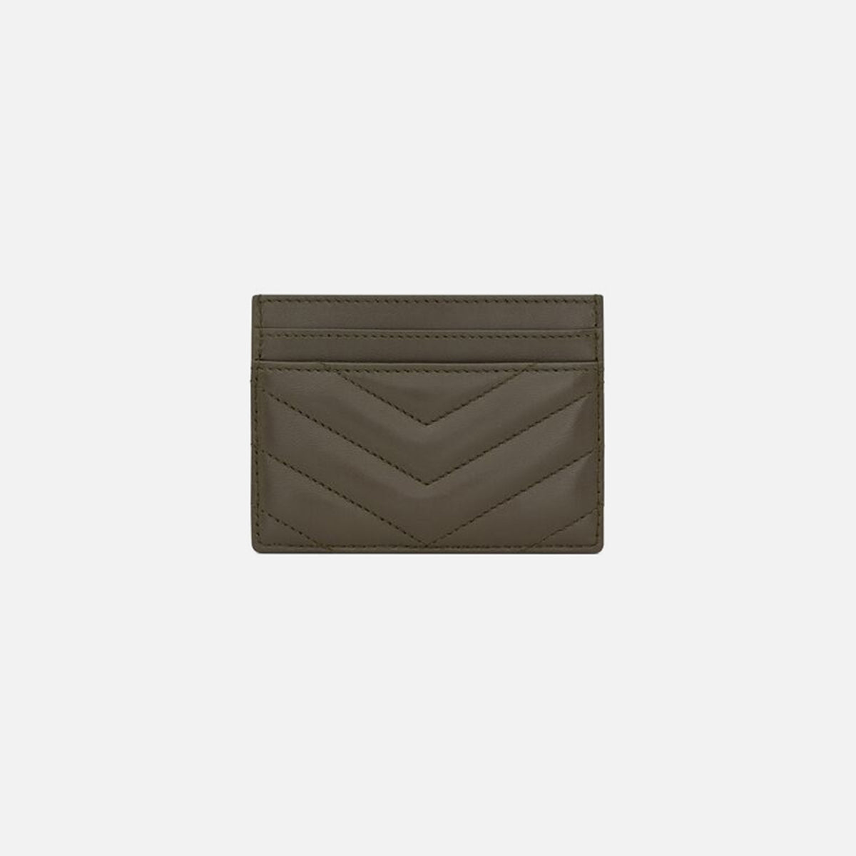 Saint Laurent Nappa Matelasse Credit Card Case - Light Musk