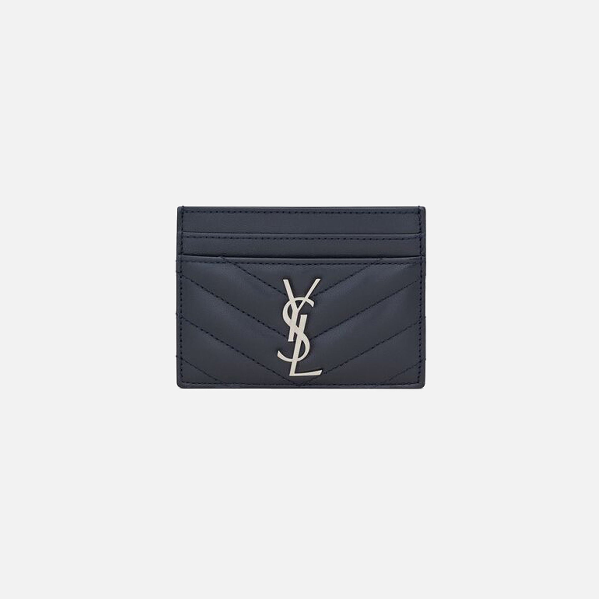 Saint Laurent Card Holder YSL Logo - Bleu Acier