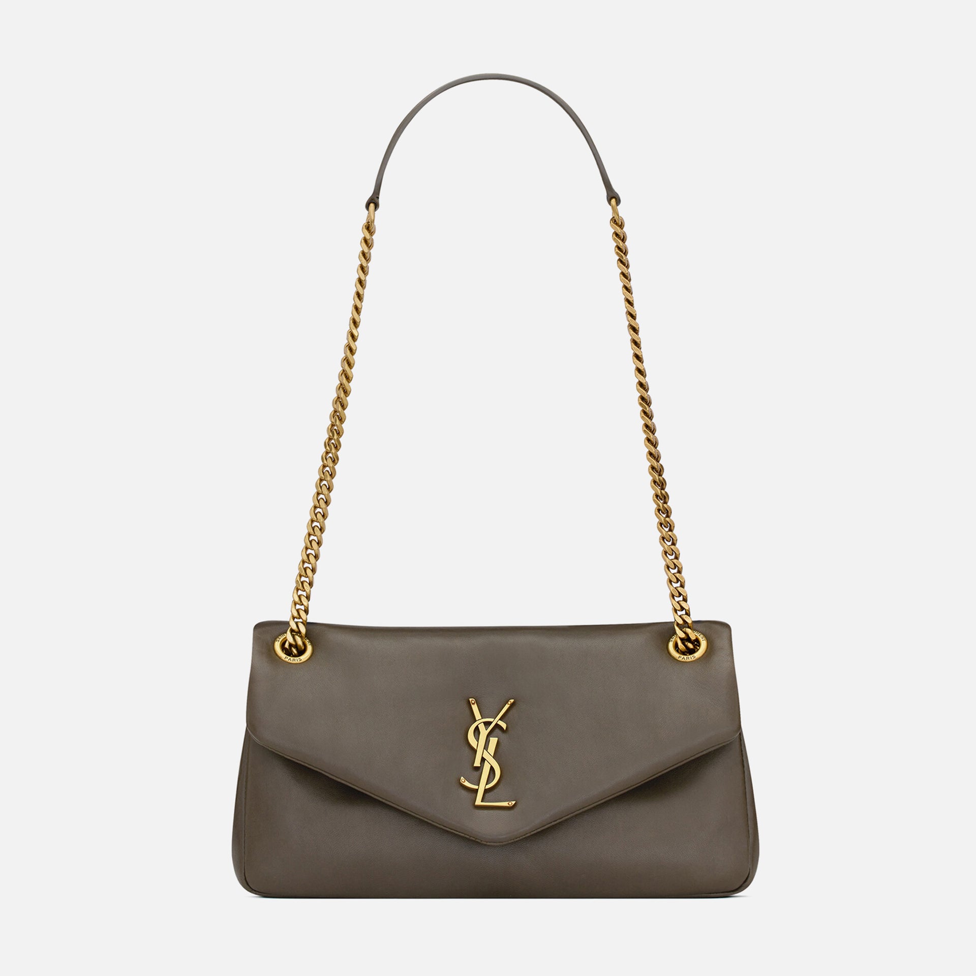 Saint Laurent Calypso Chain Puffer Bag - Light Musk