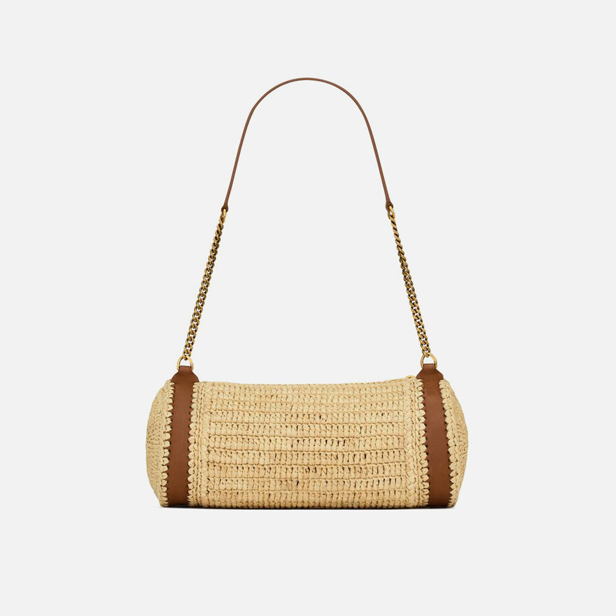 Saint Laurent Cilindre Rafia Handbag - Naturale