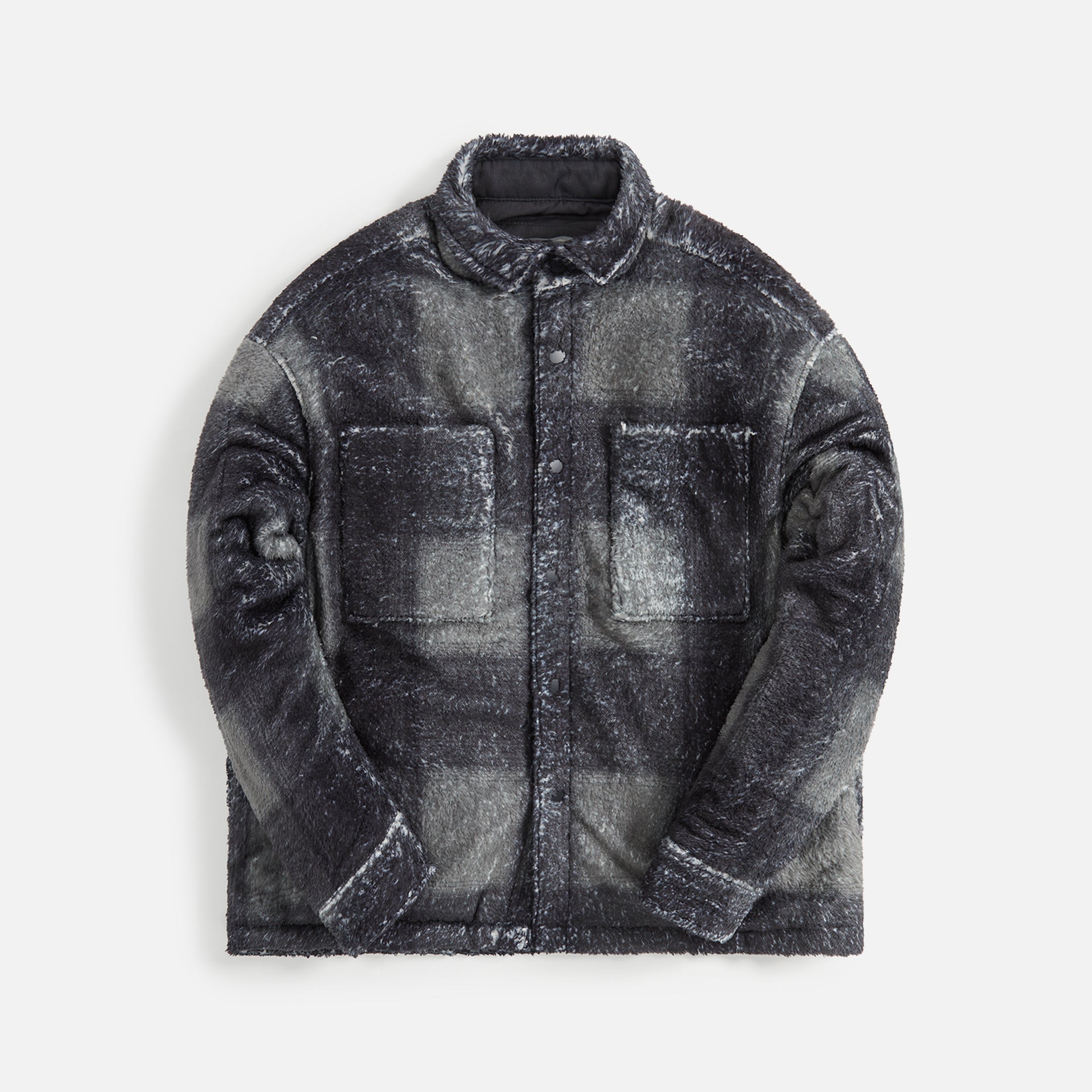 Stampd Plaid Cropped Sherpa Buttondown - Black Plaid
