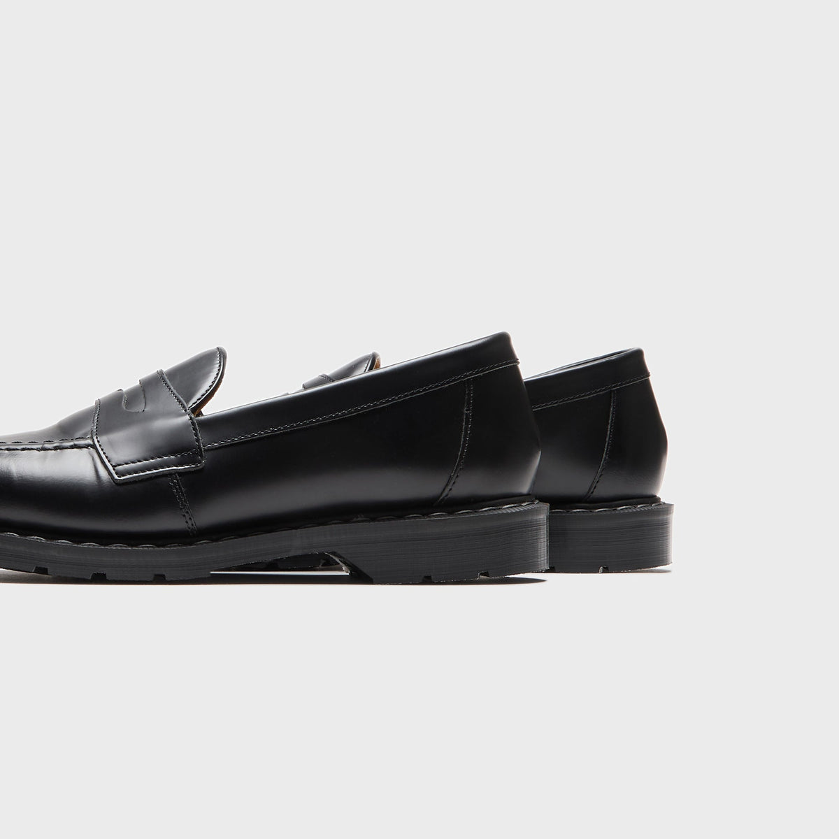 Solovair Hi-Shine Penny Loafer - Black