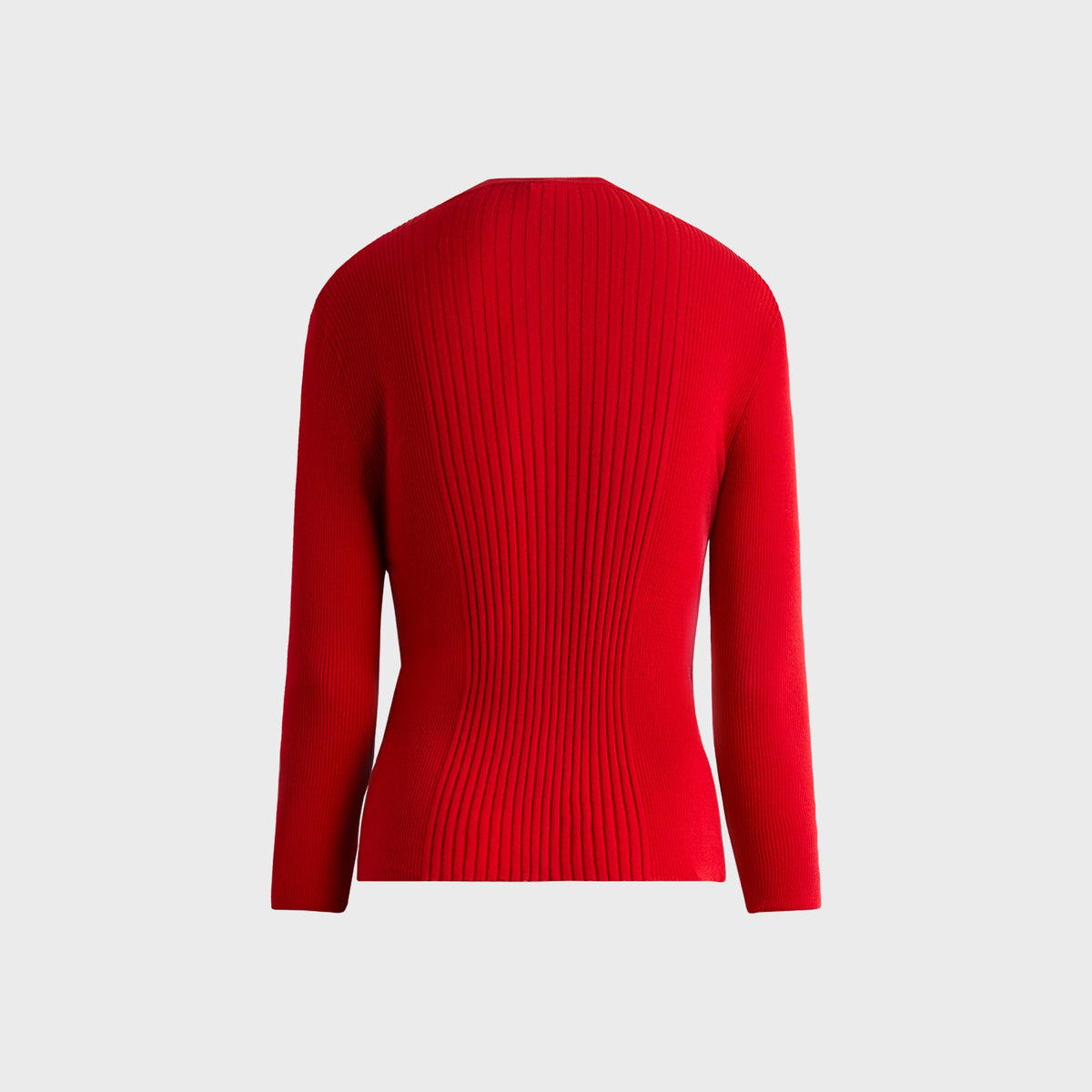 Second Skin Light Weight Vary Rib Knit Cardigan in Red