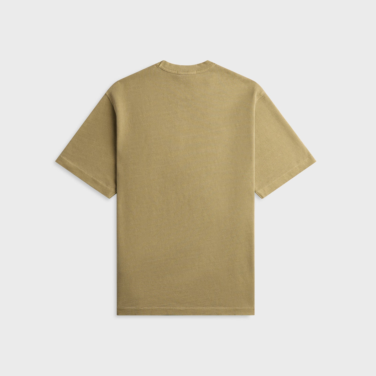 Stone Island Mineral Dyed Heavy Cotton Jersey Tee in Military Green, olive tee, back view