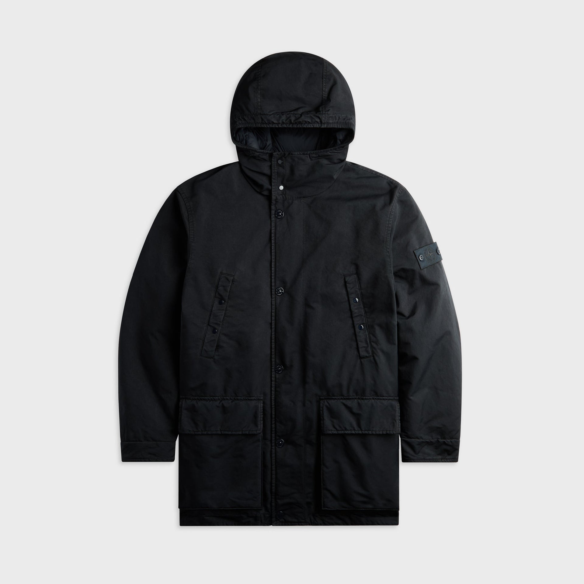 Stone Island Ghost Hooded Short Parka - Navy Blue