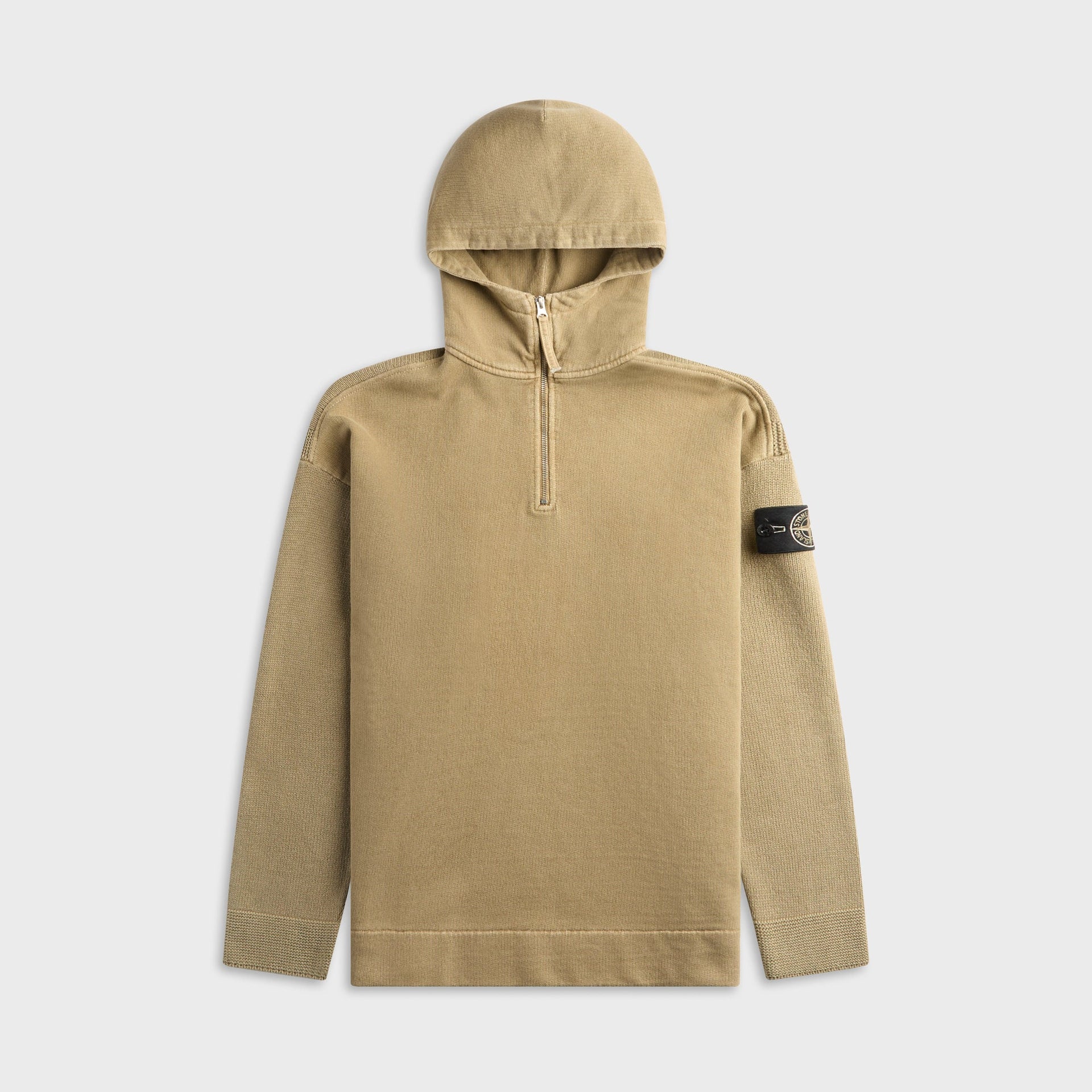 Stone Island Mineral Dyed Regenerated Cotton Hooded Sweatshirt - Military Green
