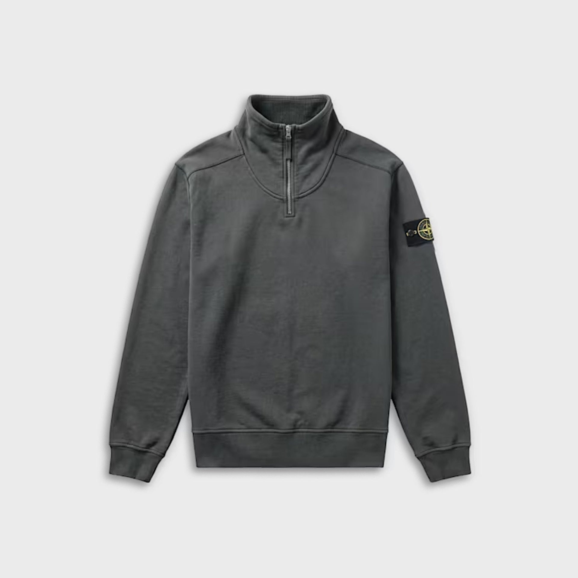Stone Island Brushed Organic Cotton Fleece Sweatshirt - Lead Grey