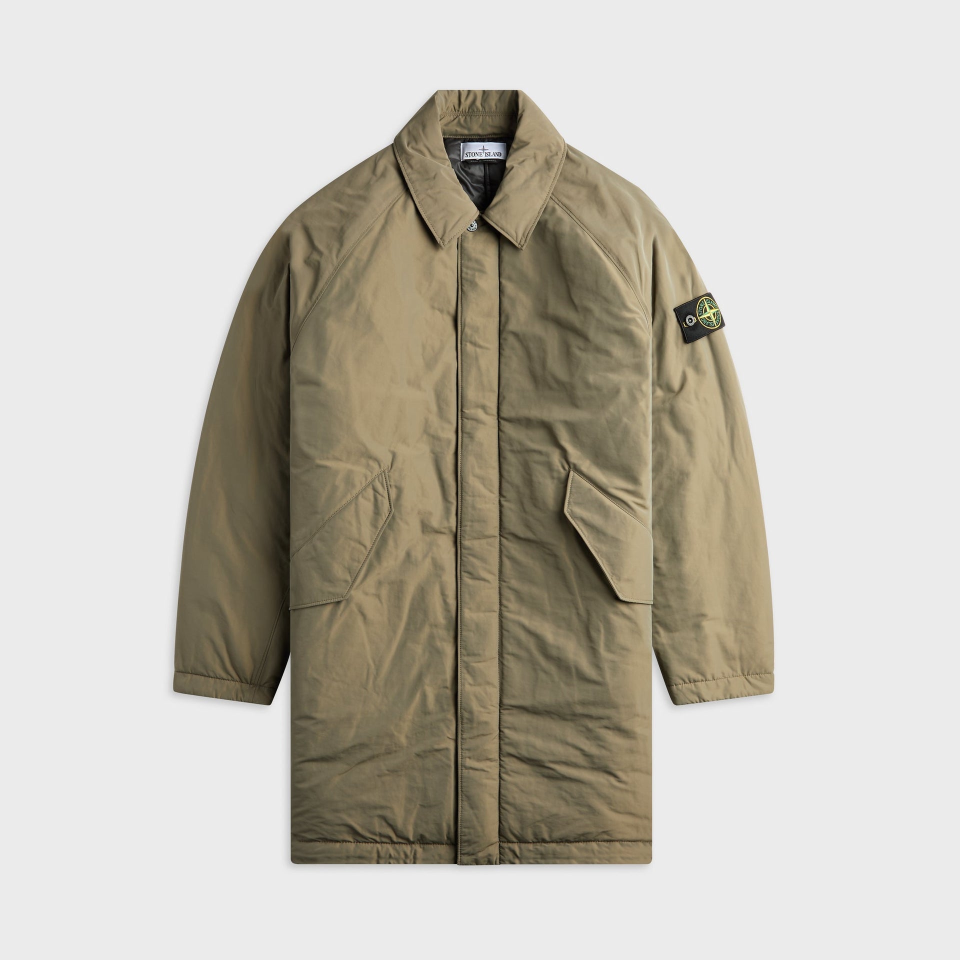 Stone Island All-Weather Cotton Canvas_S.I. Ghost Trench Coat - Military Green