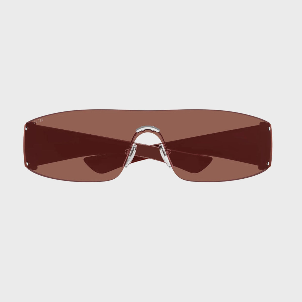 Gucci Leonie Interlocking G Mask Sunglasses - Burgundy / Brown