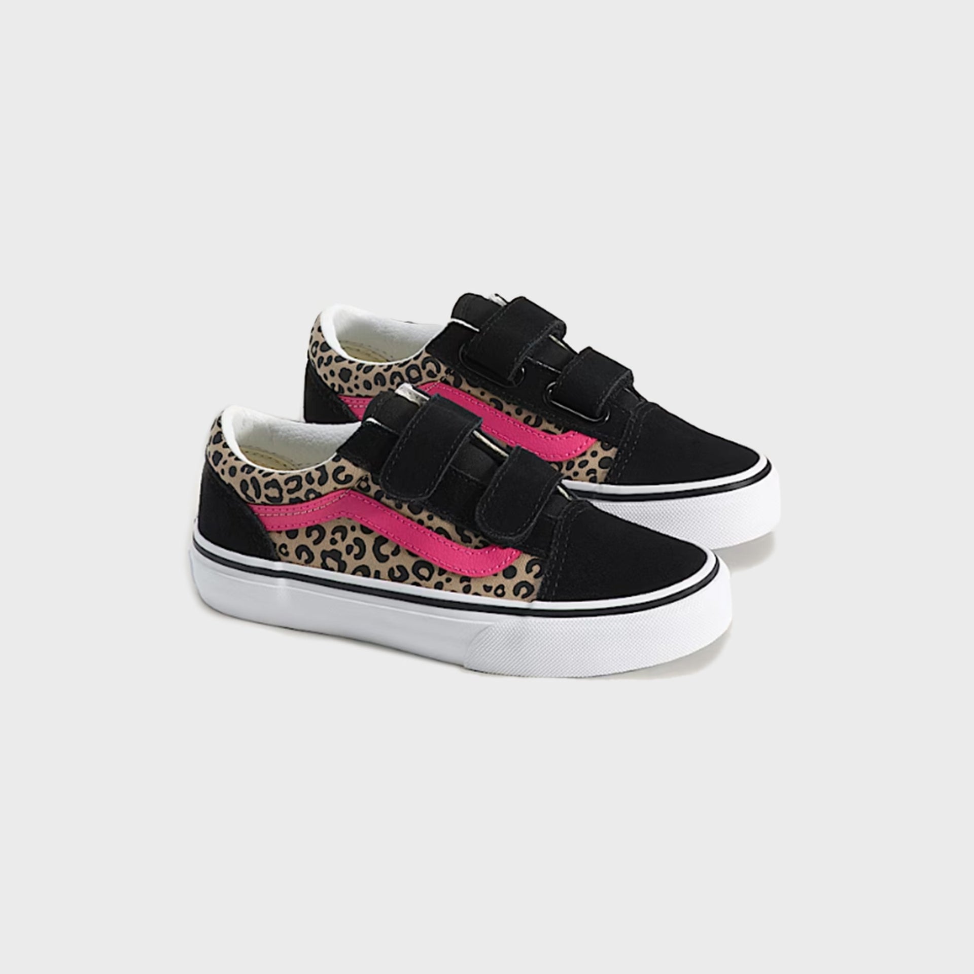 VANS PS Old Skool V - Leopard Pink Velvet / Black
