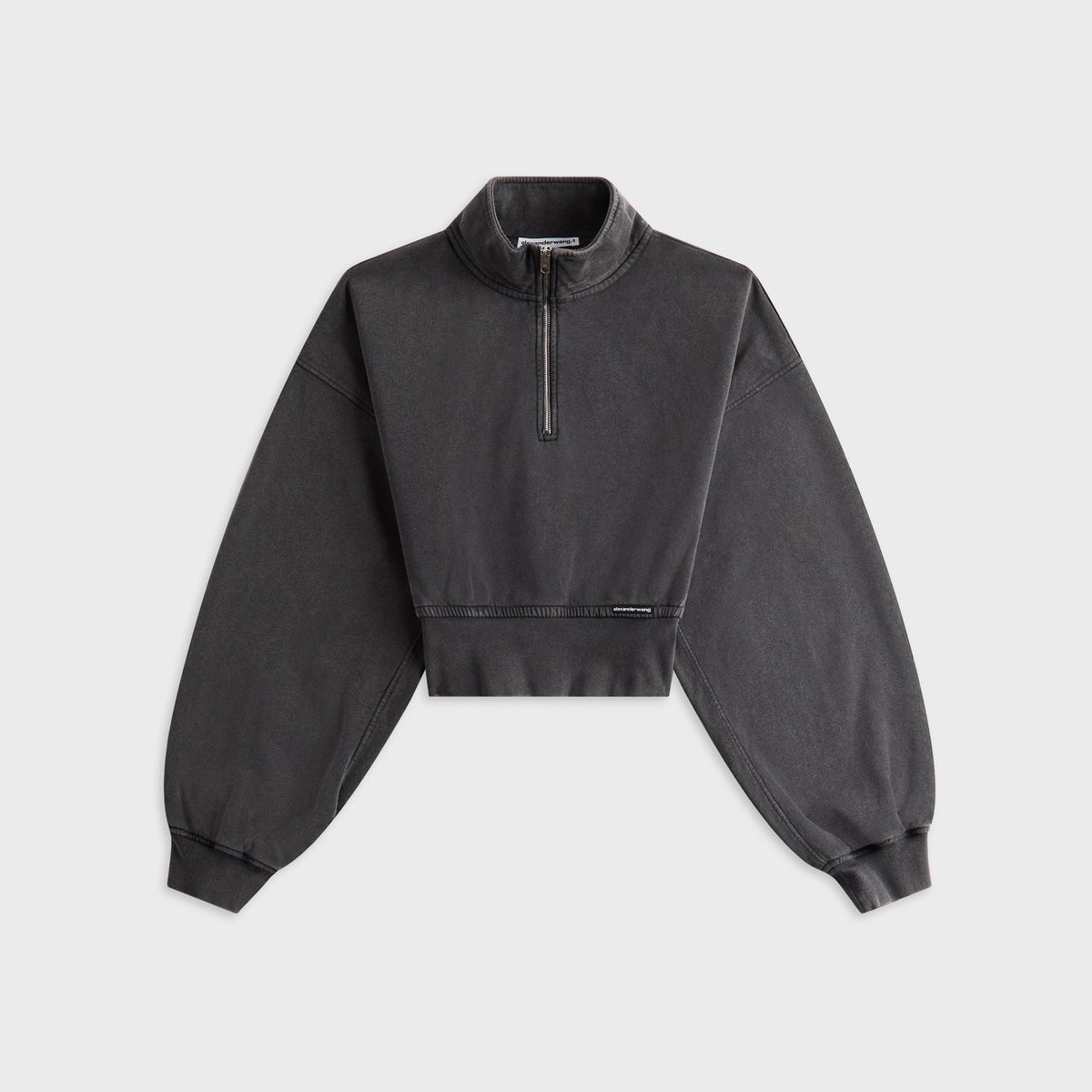 Alexander Wang Cropped Half Zip Pull Over - Washed Asphalt