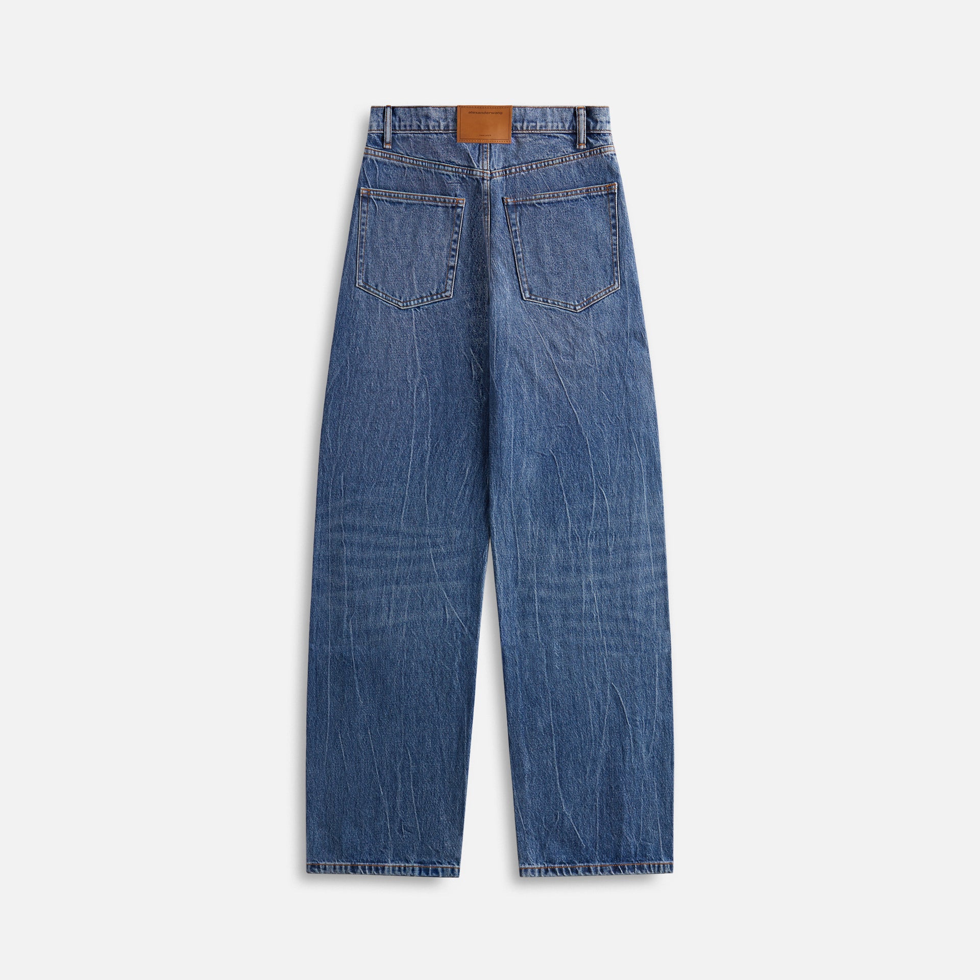 Alexander Wang Embroidered Logo Balloon Jean - Tumbled Indigo