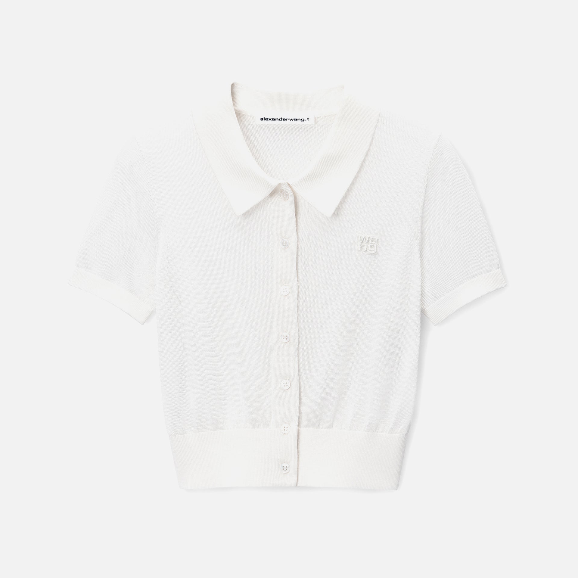 Alexander Wang Short Sleeve Polo Cardigan - Soft White