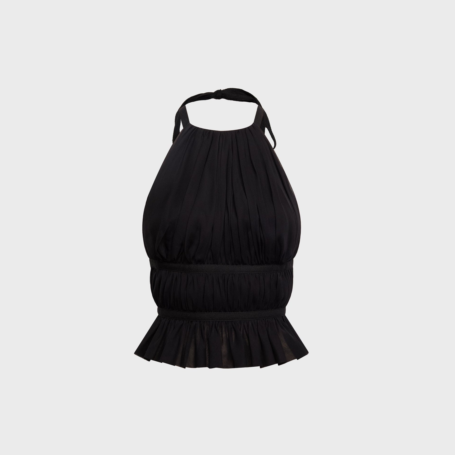 Tae Park Chiffon Wrap Top - Black