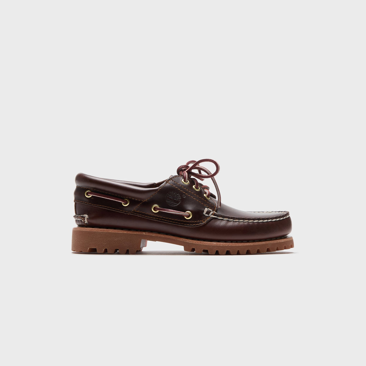 Timberland Authentic Three-Eye Lug Handsewn Boat Shoe - Brown Full Grain
