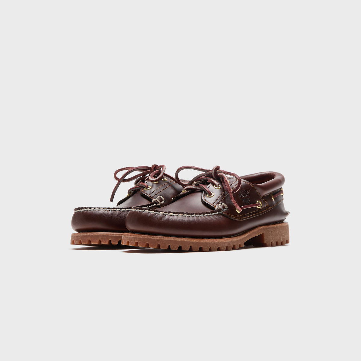 Timberland Authentic Three-Eye Lug Handsewn Boat Shoe - Brown Full Grain