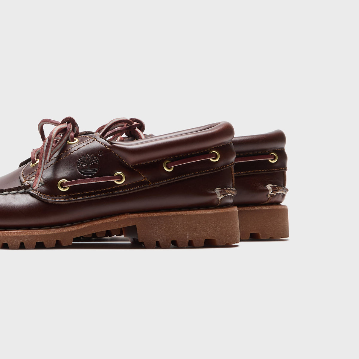 Timberland Authentic Three-Eye Lug Handsewn Boat Shoe - Brown Full Grain
