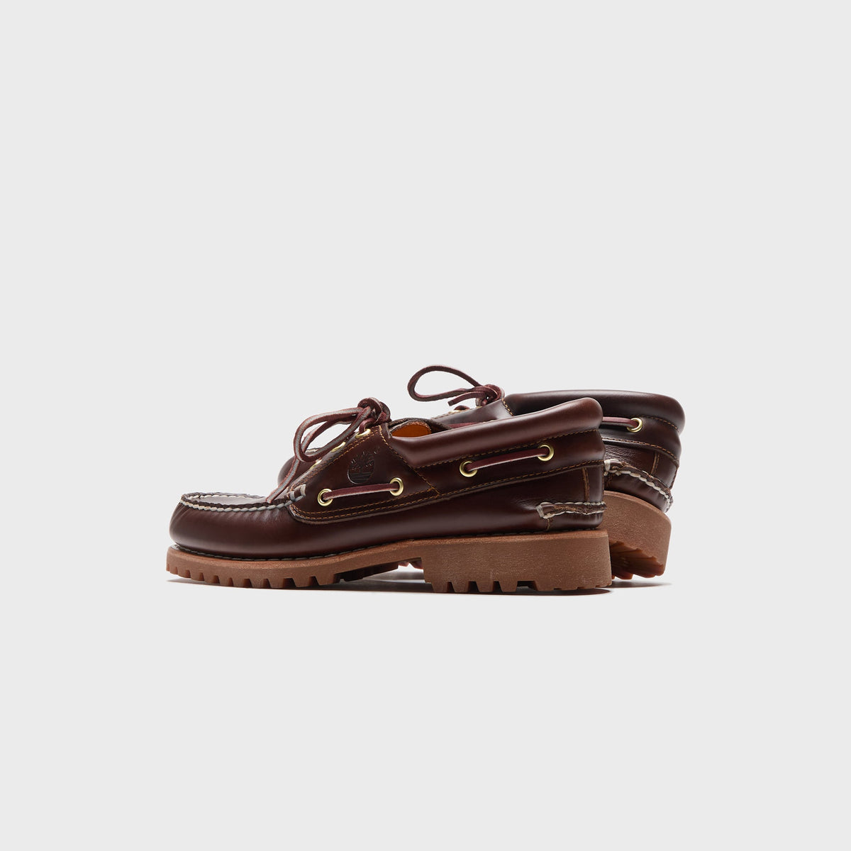 Timberland Authentic Three-Eye Lug Handsewn Boat Shoe - Brown Full Grain