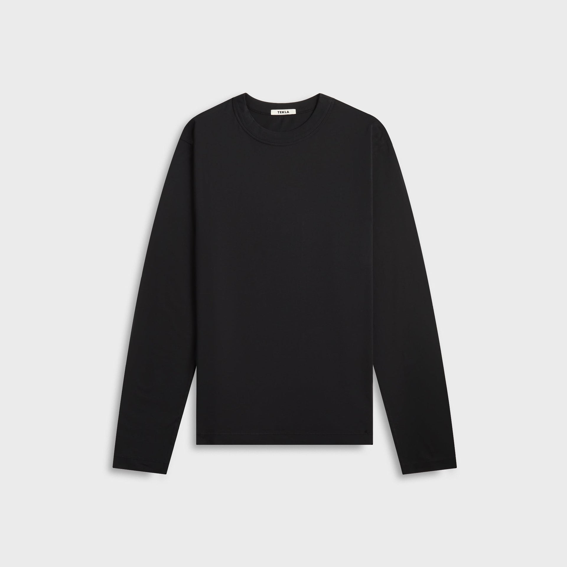 Tekla Long Sleeve Sleeping Tee - Black