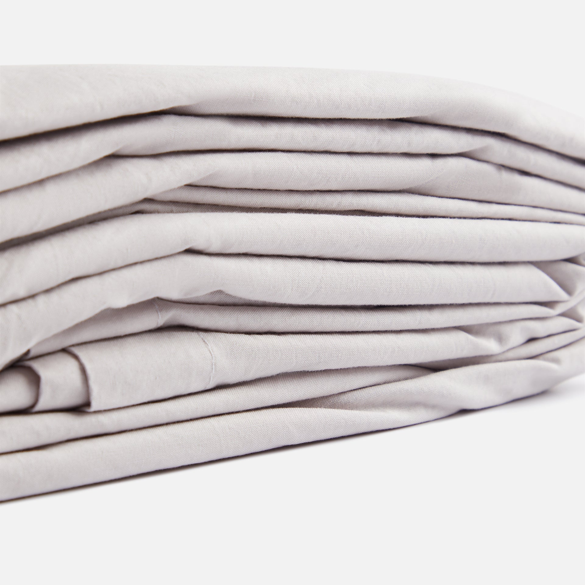 Tekla Percale Queen Duvet Cover - Soft Grey