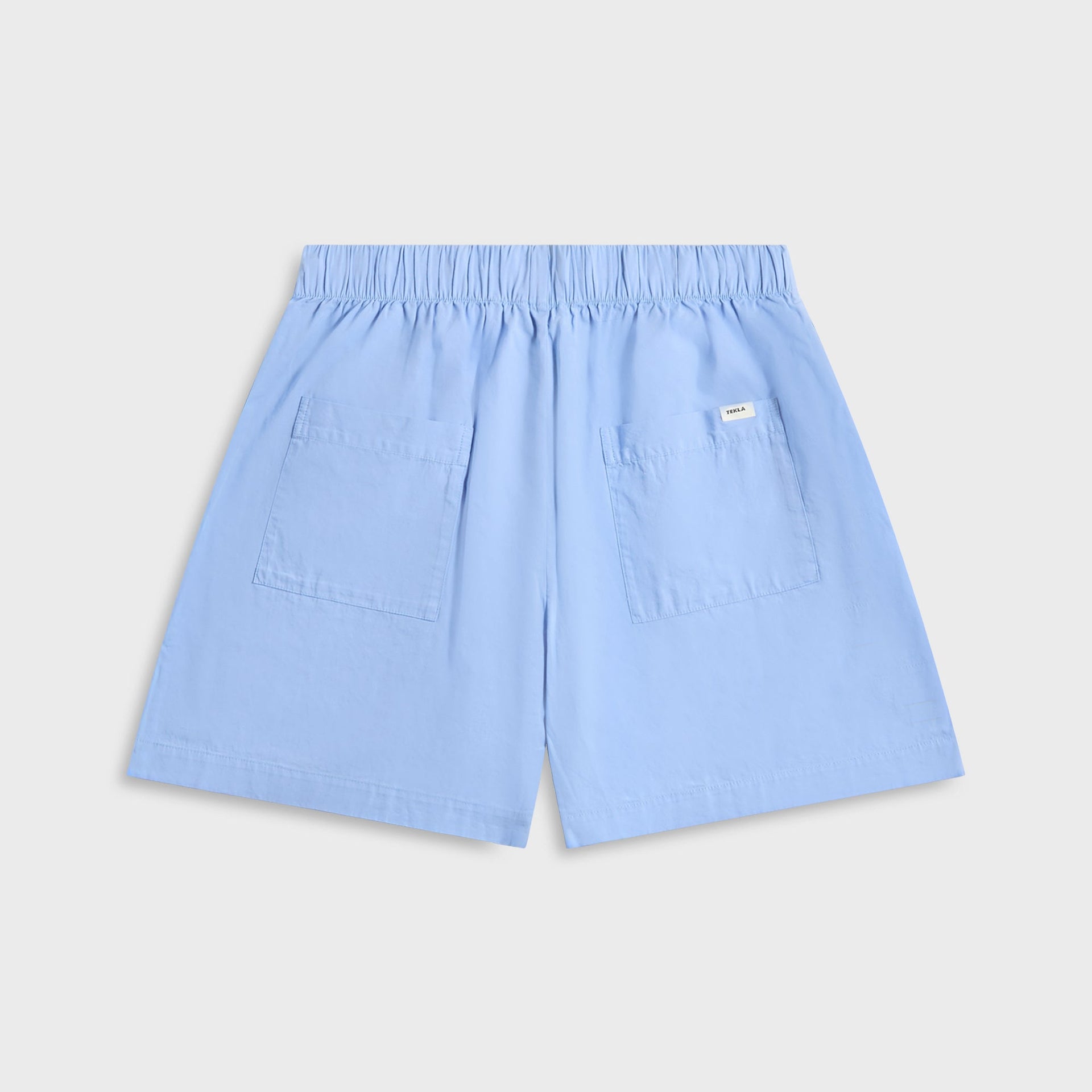 Tekla Poplin Pyjama Shorts in Solid Cornflower Blue