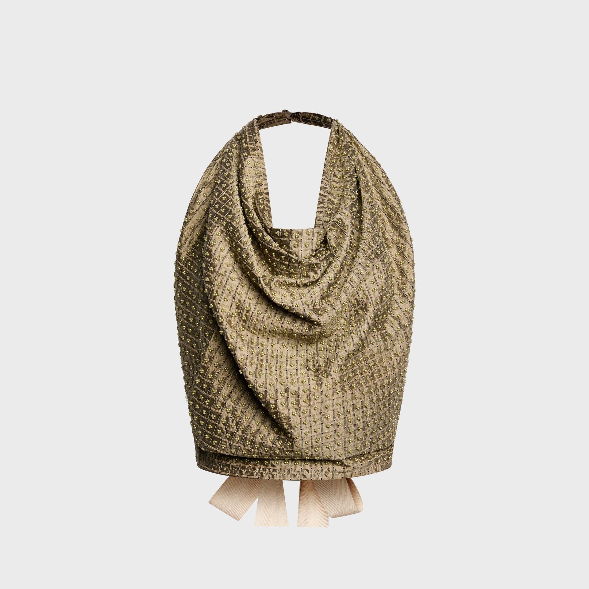 Tae Park Embellished Napkin Top - Stone Grey