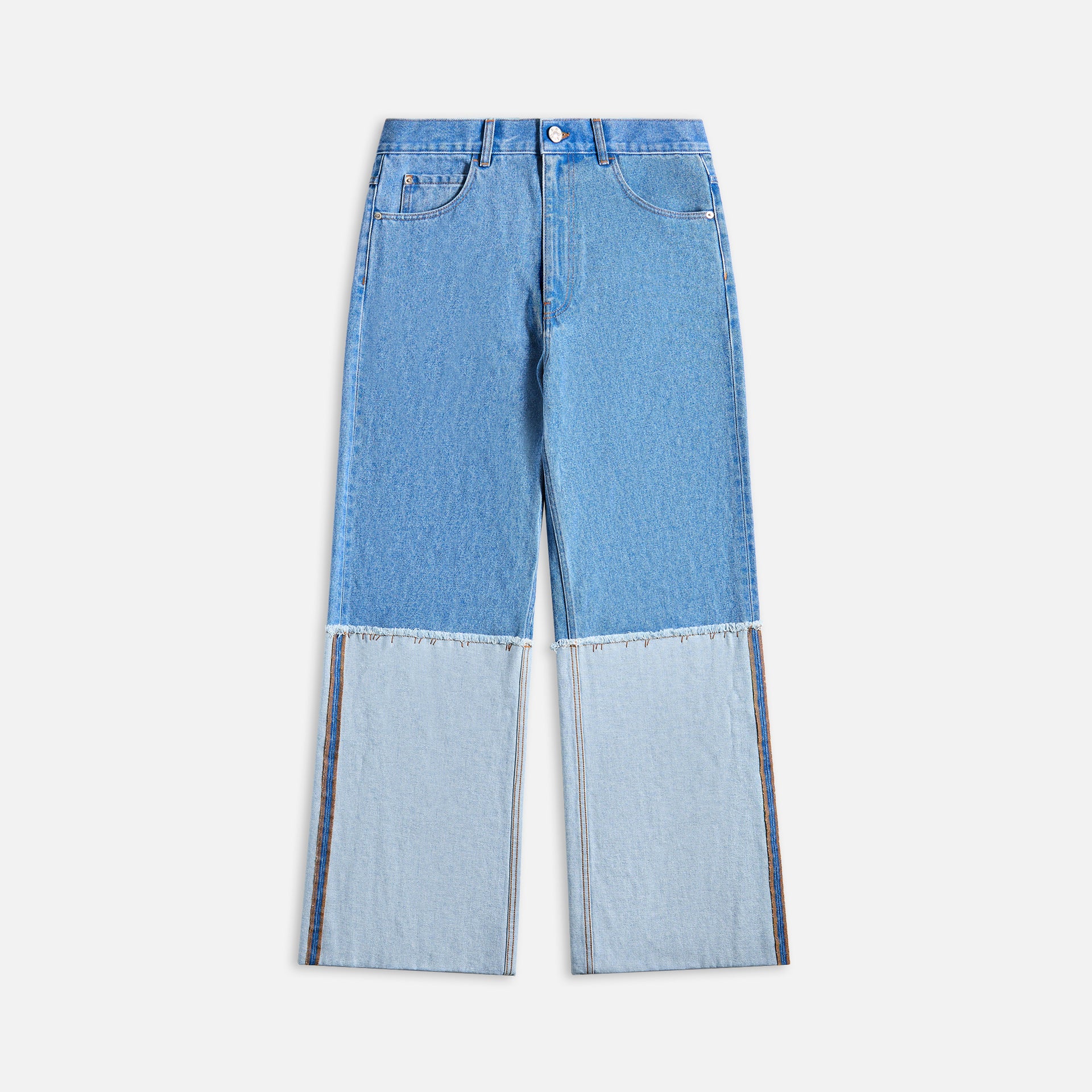 Marni Bleach Coated Organic Denim Mega Trouser - Cobalt