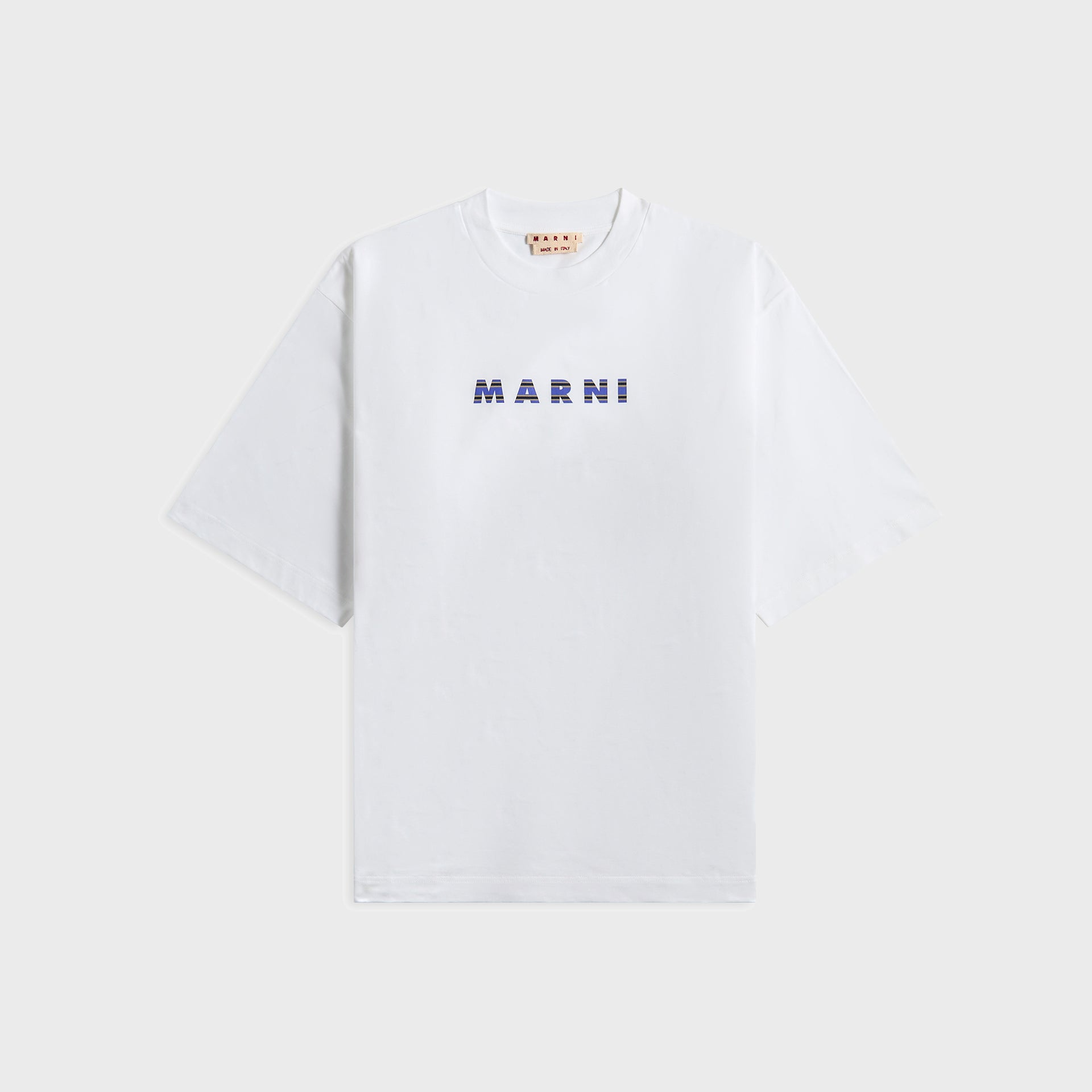Marni Printed Stripe Logo Tee - Lily White