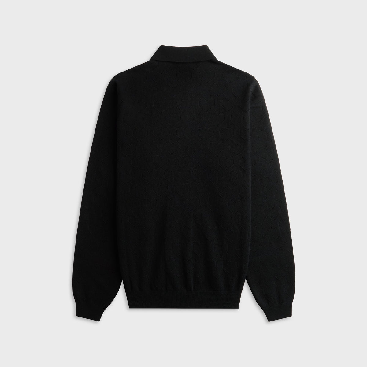 vowels Eyelet Knitted Zip Up - Black
