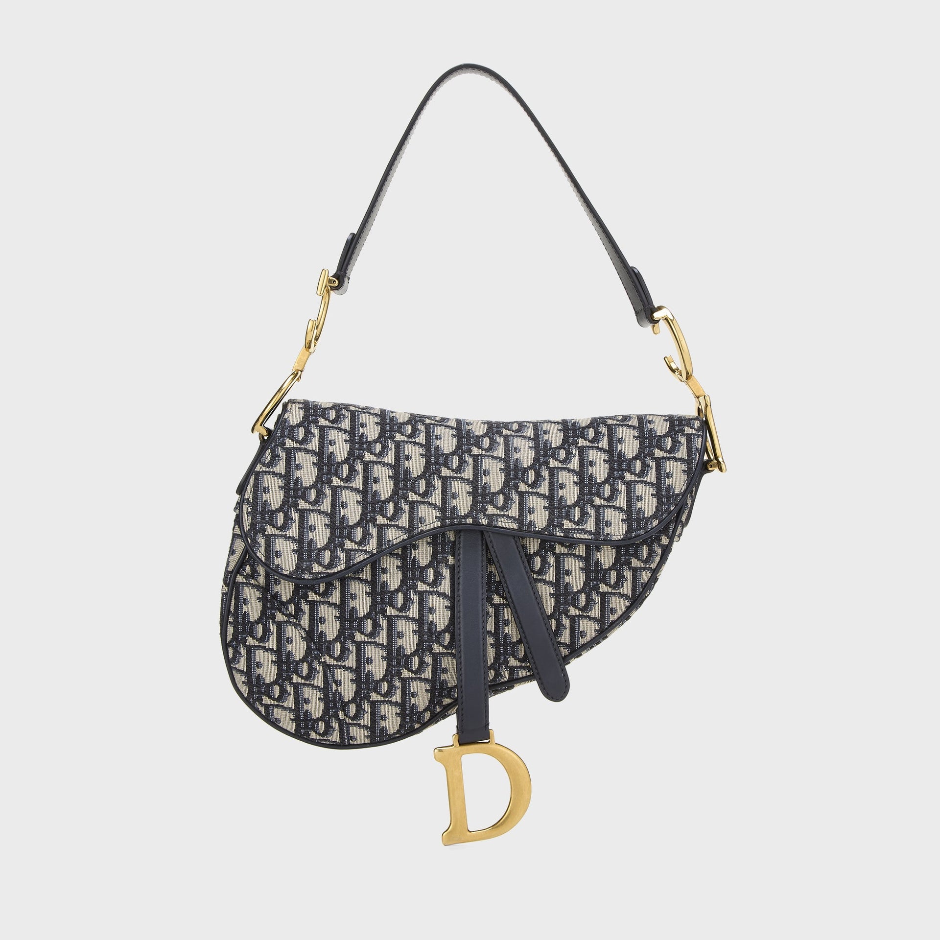 WGACA Dior Navy Trotter Saddle Bag - Navy