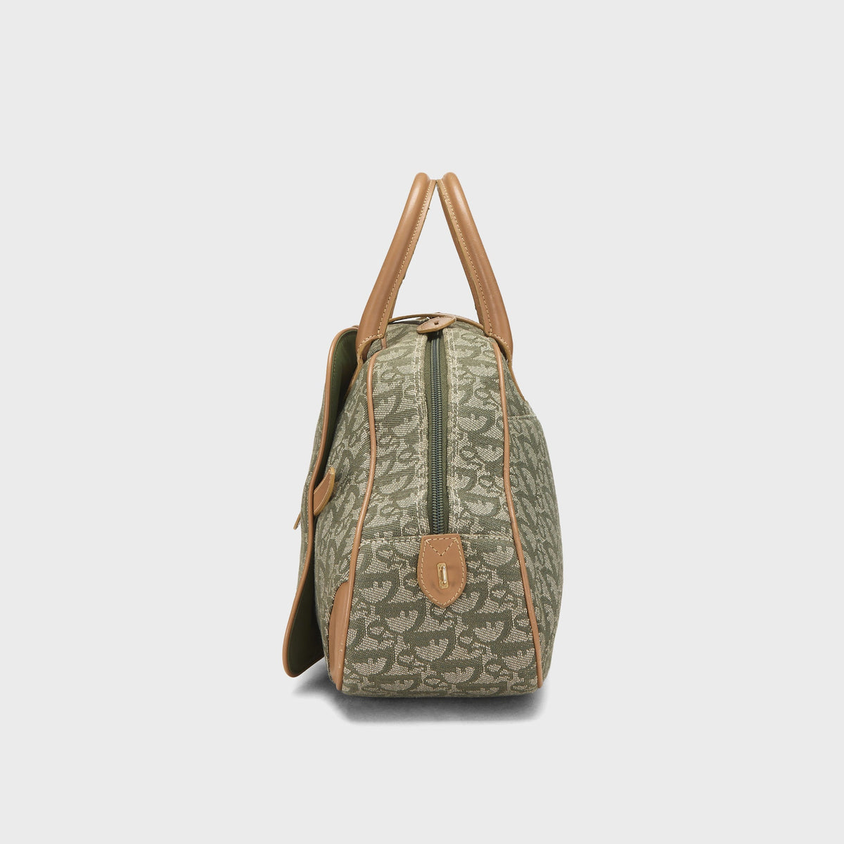 WGACA Christian Dior Double Saddle Bowler Bag - Green / Brown