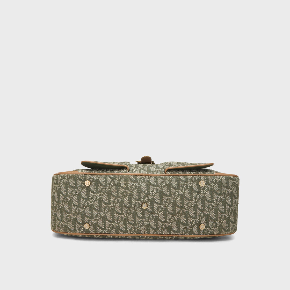 WGACA Christian Dior Double Saddle Bowler Bag - Green / Brown